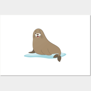 Cute Seal In Ice Posters and Art